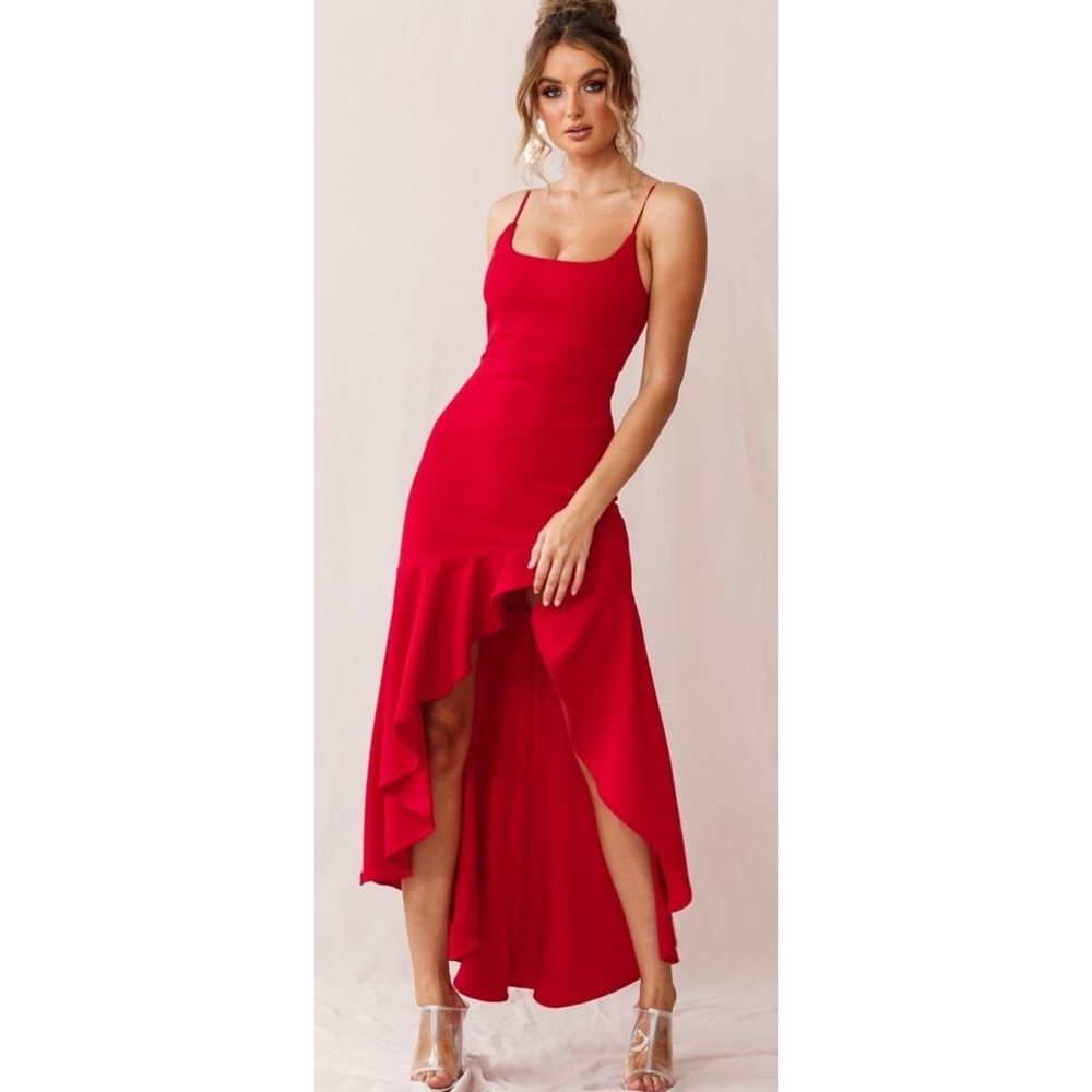 Asymmetrical Red Dress